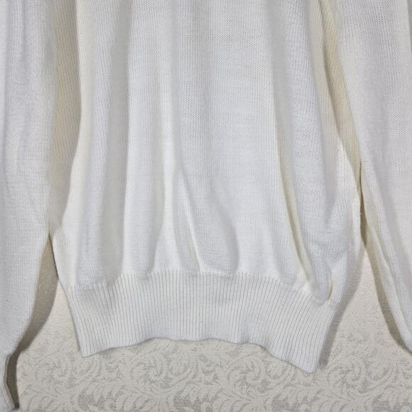 VTG Beaded TanJay Sweater sz L Ivory Off White Pearls Sequins - Picture 5 of 14
